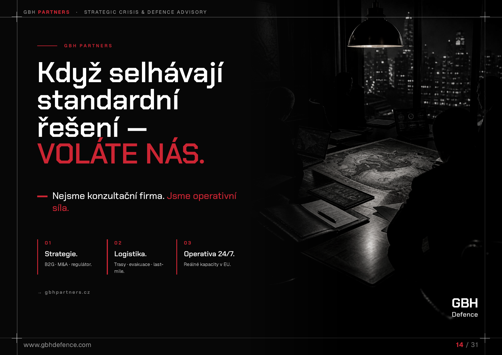 Product book banner: GBH Partners - strategická jednání a krizová koordinace